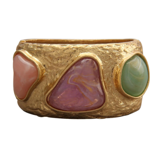 Chunky Gold Bangle Bracelets for Women Trendy Wide Wrist Cuff